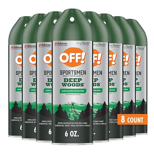 OFF! Deep Woods Sportsmen Insect Repellent Spray for Hunting Camping and Fishing 6 Ounce (Pack of 8)