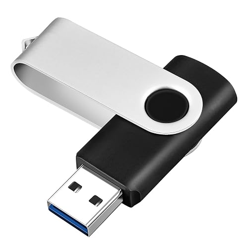 USB 3.0 Flash Drive 64GB High Speed Storage Memory Stick Thumb Drives, Swivel Metal USB Drive Photo Stick Data Storage Backup, Portable Jump Drives Zip Pendrive for Students Teacher School Supplies