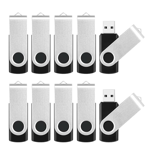 16GB Flash Drive 10 Pack Thumb Drive, USB2.0 Memory Stick Jump Drive Pendrive with LED Indicator, Bulk USB Drive Swivel Flashdrive, USB Storage Flash Drive Zip Drives Photo for Backup and Transfer