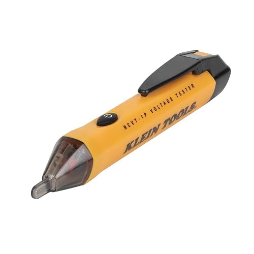 Klein Tools NCVT1P Voltage Tester, NCVT Pen, 50 to 1000V AC | Non-Contact Low Voltage Tester Pen with Audible and Flashing LED Alarms, Pocket Clip