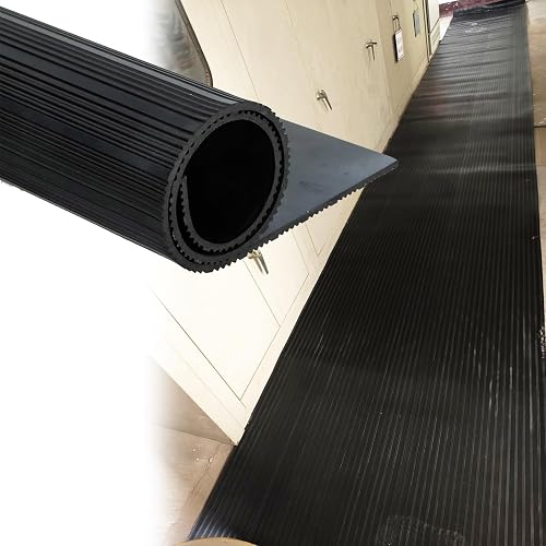 High Voltage Insulating Rubber Mat 3mm 6000V Dielectric Safety Floor Pad(Black,L 590cm/19.4ft)