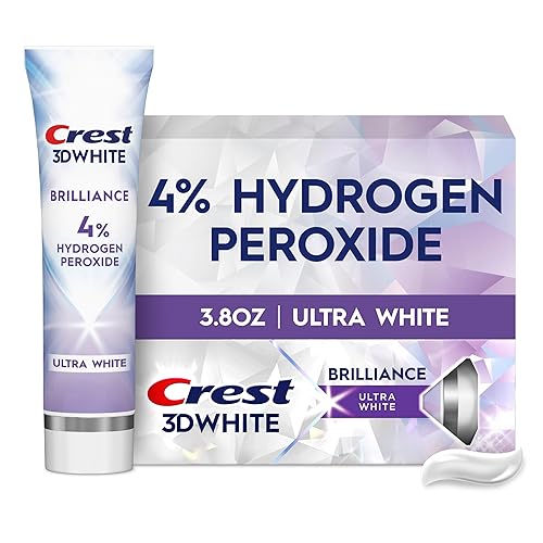 Crest 3D White Brilliance Pro Ultra White Teeth Whitening Toothpaste, 3.8 oz, Anticavity Fluoride Toothpaste, 4% Hydrogen Peroxide, Active Whitening Protection