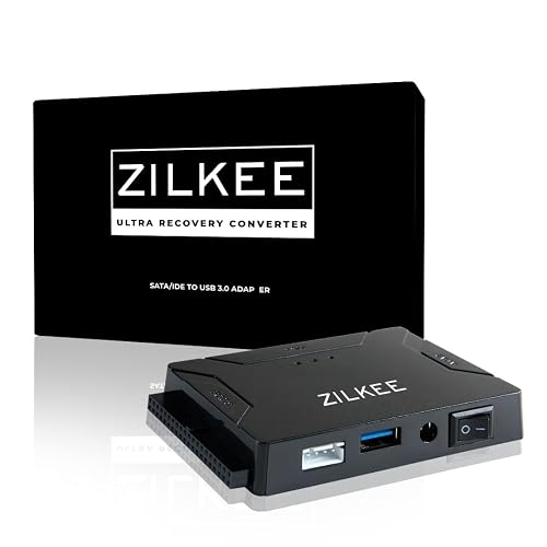 ZILKEE Lost File Recovery Pro — Preloaded with Recovery Wizard Software | IDE/SATA to USB 3.0 Hard Drive Adapter, 6TB Capacity, Guided File Recovery for Windows PCs