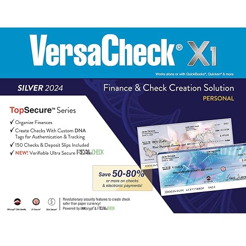 VersaCheck X1 Silver 2024 - 1 User Personal Check Creation Software [PC Download]
