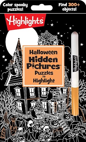 Halloween Hidden Pictures Puzzles to Highlight: Halloween Kids Book with Over 300 Hidden Objects to Seek and Find in Spooky White-on-Black Puzzles with Neon Highlighter