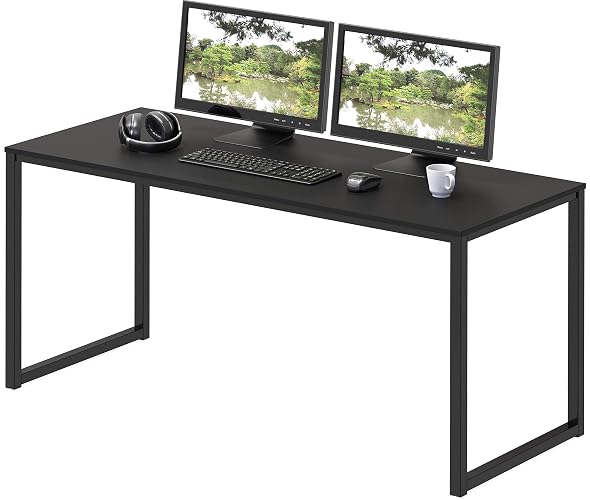 SHW Mission 48-Inch Home Office Computer Desk, Black