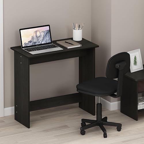 Furinno Simplistic 31-Inch Computer Desk, Small Office Desk, Black Espresso | Rectangular Home Office Desk with Drawers, Gaming Desk for Home Office, Bedroom, Study Room
