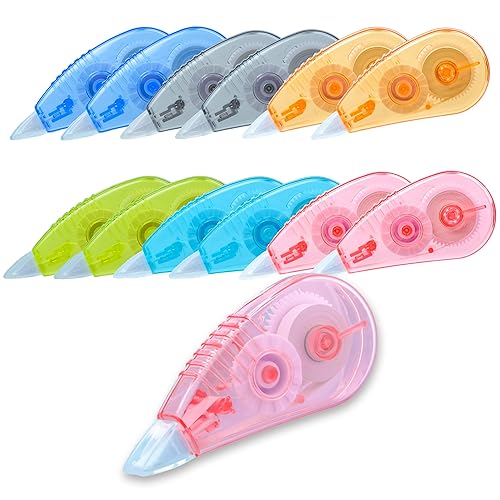 Jovanssen White Correction Tape, 12Pack – 13.13ft for School Office | Tear-Resistant Tape, Correction Tape, Easy To Use Applicator, Instant Corrections