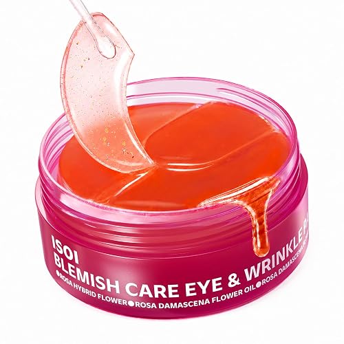 ISOI Blemish Care Eye Patches with Hyaluronic Acid, 90 Count | Dark Circles, Puffiness, Forehead & Smile Lines, Bulgarian Rose Oil