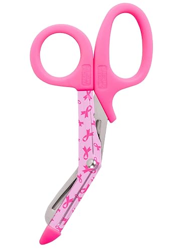 Prestige Medical 5.5" StyleMate Utility Scissor, Pink Ribbons on Pink