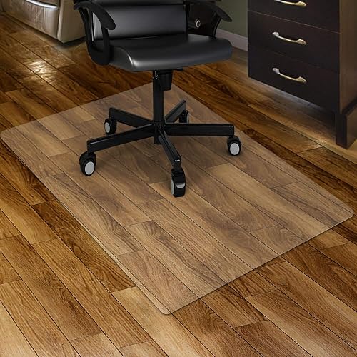Kuyal Clear Chair mat for Hardwood Floor, 30 x 48 inches | Transparent Floor Mats Wood/Tile Protection Mat for Office & Home (30" X 48" Rectangle)
