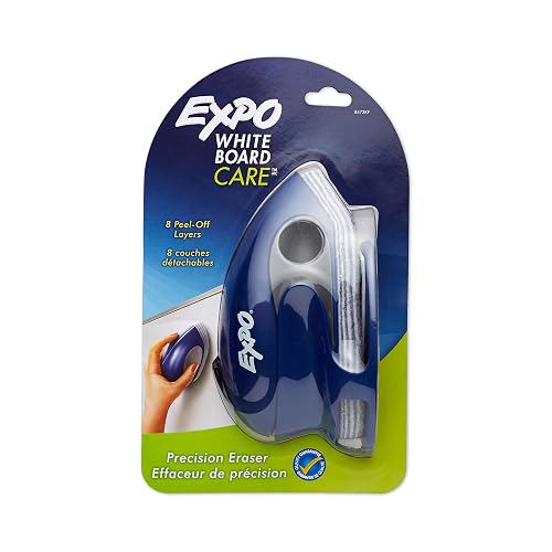 EXPO Precision-Point Whiteboard Eraser, 8 Peel-Off Layers, Docking Station Included - Calendar, Organization, Essential Supplies for Office, School, Classroom, Teachers