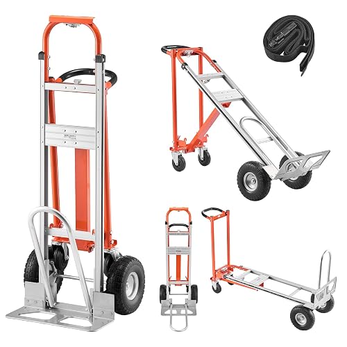 VEVOR 4 in 1 Hand Truck Dolly, 1000 lbs Load Capacity, Convertible Trolley