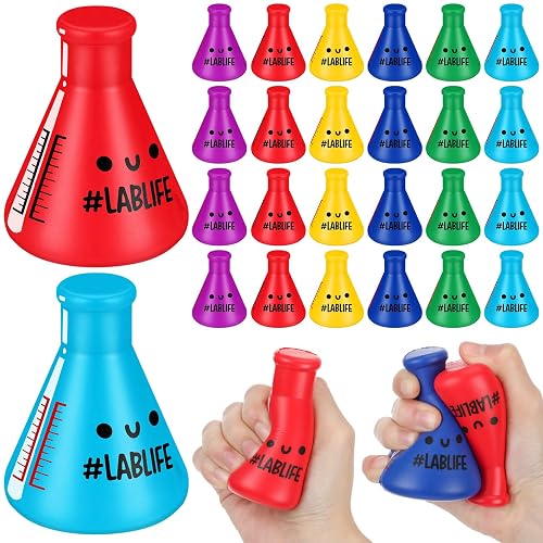 Gemscream 24 Pcs Erlenmeyer Flask Foam Balls Science Lab Thank You Gifts | Beaker Toys Bulk, Medical Laboratory Scientist Thank You Gifts, for Chemistry Microbiology Teacher