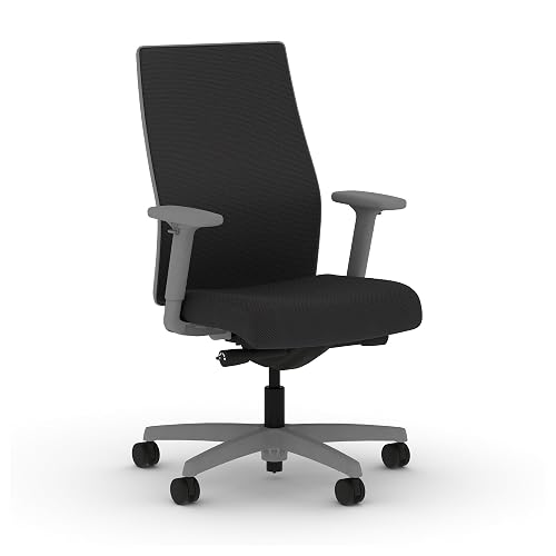 HON Ignition 2.0 Ergonomic Office Chair, Lumbar Support, Office Desk, Black | Ergonomic office desk chair with lumbar support, adjustable arms, office decor, workstation comfort for focused productivity