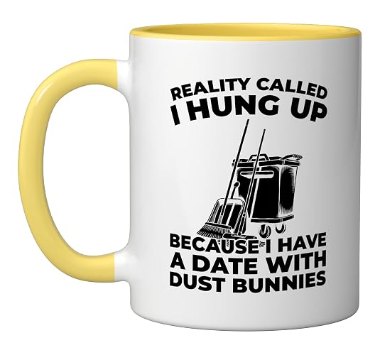 Cleaner Sanitation Housekeeping - Janitorial Cleaner Ceramic Mug, Yellow/White