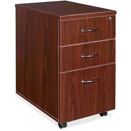 Lorell Mobile Pedestal, Box/Box/File, 16 by 22 by 28-1/4-Inch, Mahogany