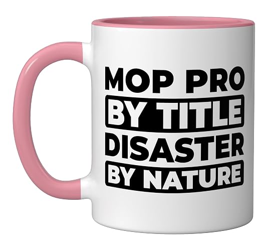 Cleaner - Sanitation Janitorial Housekeeping Cleaner Ceramic Mug, Pink/White