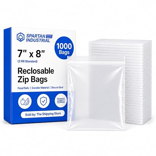 7” X 8” (1000 Count) 2 Mil Clear Reclosable Zip Plastic Poly Bags | with Resealable Lock Seal Zipper - Spartan Industrial