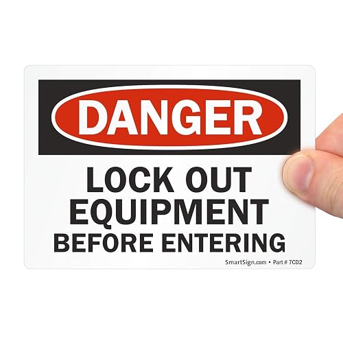 SmartSign "Danger - Lock Out Equipment Before Entering" Label | 3.5" x 5" Laminated Vinyl