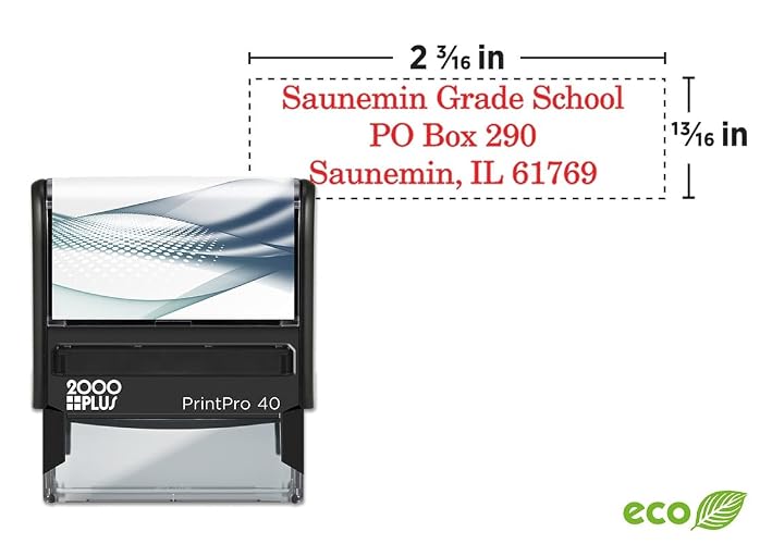 2000 Plus PrintPro 40 Self-Inking Custom Stamp, 13/16 x 2 3/16 Inch Impression Area