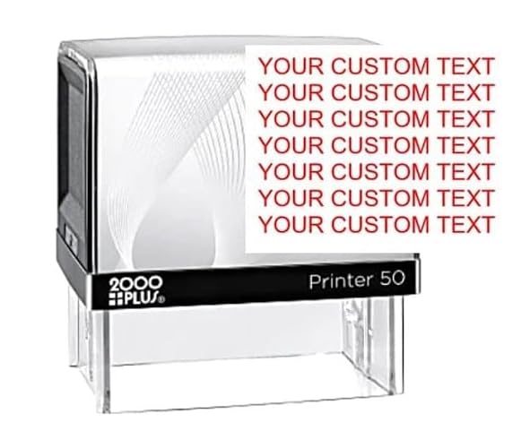 2000 Plus Series Custom Self-Inking Stamp, Small Size Up to 7 Lines, 1 1/16" x 2 5/8 inches, 5 Color Choices (X - Large)