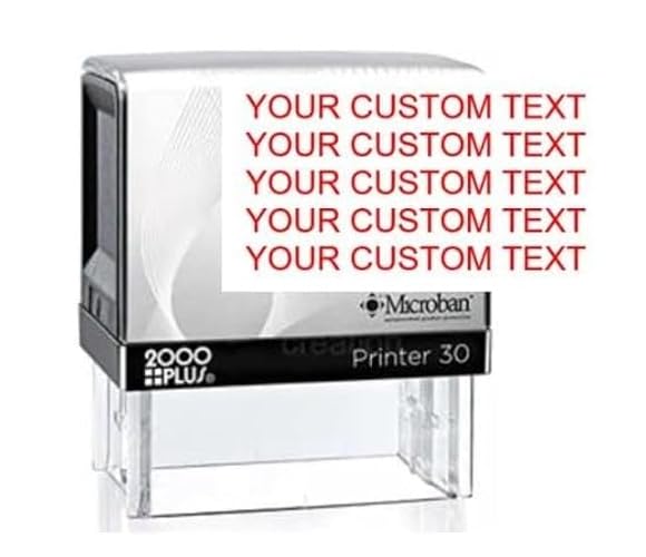 2000 Plus Series Custom Self-Inking Stamp, Small Size Up to 5 Lines, 11/16" x 1 13/16 inches, 5 Color Choices (Medium)
