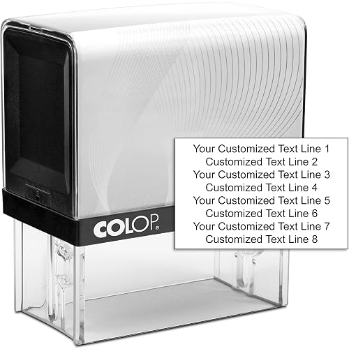 COLOP XXL Size Self Inking Custom Signature Stamp - Choose from Many Fonts & 15 Ink Colors