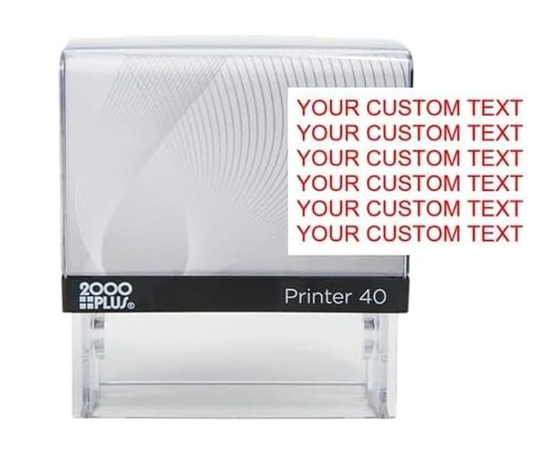 2000 Plus Series Custom Self-Inking Stamp, Small Size Up to 6 Lines, 13/16" x 2 3/16 inches, 5 Color Choices (Large)