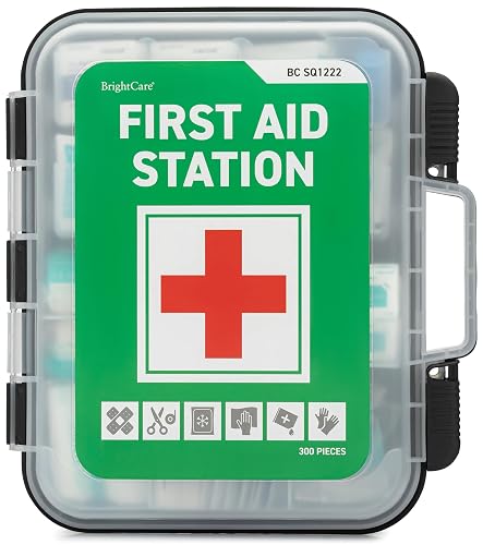 Large First Aid Kit Cabinet, Wall Mountable & Portable, OSHA Compliant | Tilting Shelves, Mounting Hardware Included, For Business, Office, School, Warehouse & Workplace