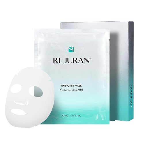 REJURAN Turnover Mask, c-PDRN® Face Mask, 5ea x 1.35 fl oz | Intensive Hydration with Original Salmon DNA PDRN & Ceramides for Revitalized Skin & Radiant Glow, Korean Skincare