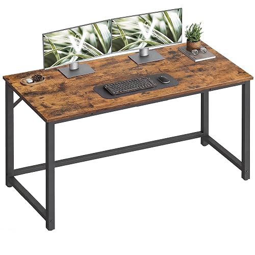 VASAGLE Computer Desk, Steel Frame Gaming Desk for Home Office, 47.2 Inch | Small Office Desk, Gaming Table For Study, Work, Gaming, Writing, Bedroom, Living Room, Rustic Brown ULWD212K101