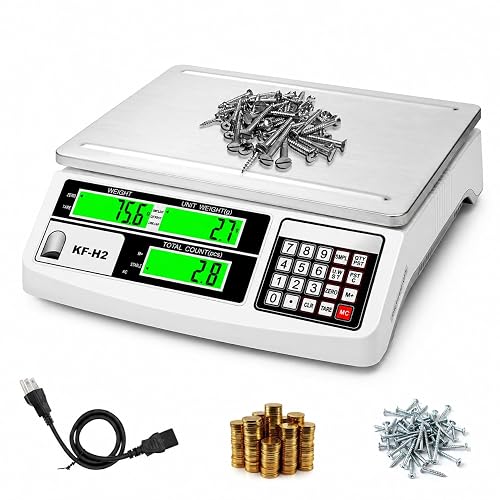 MEIYA Industrial Counting Scale, 30kg/0.5g Digital Coin Scale for Coin | Parts, High Precision Electronic Gram Scale with RS232 Port for Connecting Computer or Printer,kg/g/lb Switching, LCD Display