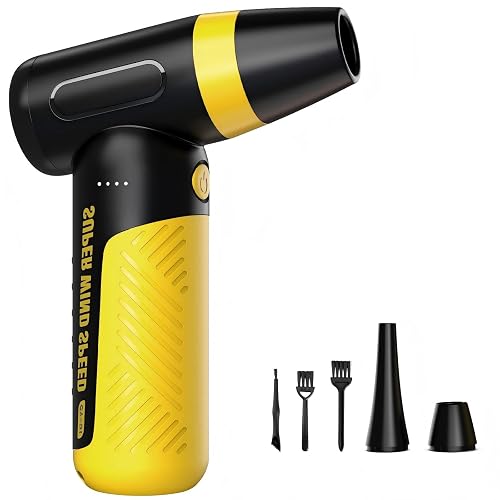 Deebox Electric Compressed Air Duster & Blower, 150000 RPM, 3 Speeds | Adjustable Airflow, Cordless Mini Blower, USB Rechargeable 5V/2A, Portable Dust Remover for Computer, Keyboard, Car