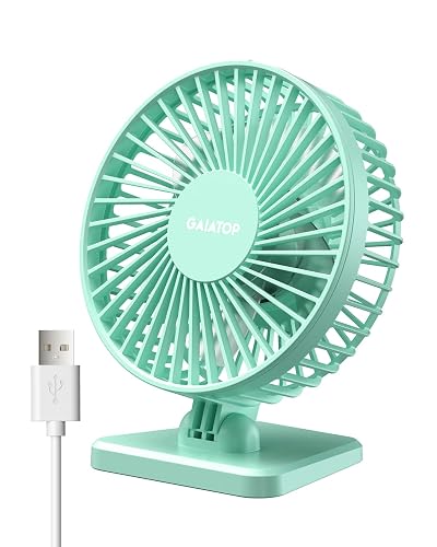 Gaiatop USB Desk Fan, Personal Portable Quiet Small Table Desktop fan | Powerful Mini 3 Speeds, Adjustable Head, for Cooling Home Office Car Summer Travel Gifts Green