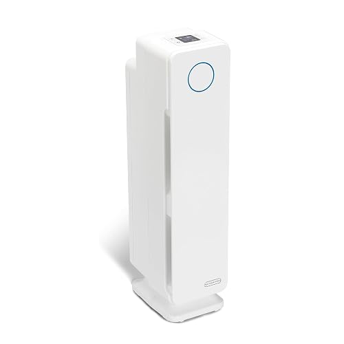 GermGuardian Air Purifier for Home with HEPA Pure Filter, for Wildfire Smoke, Pet Dander, Pollen, Odors, Large Rooms Up To 870 Sq. Ft., Removes 99.97% Pollutants, UV-C Light, 28", AC5350W, White