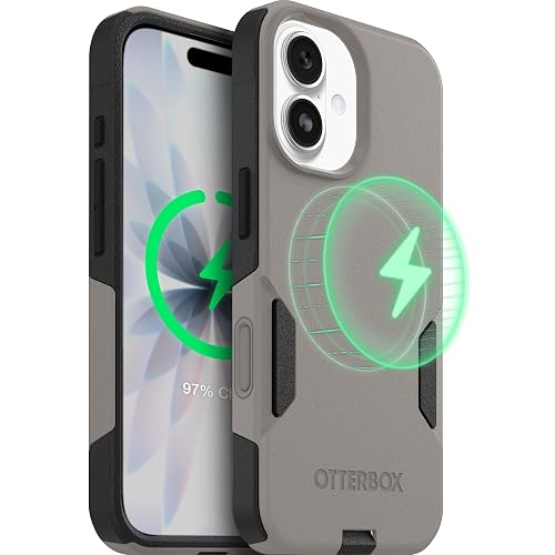 OtterBox iPhone 17 Commuter Series MagSafe Case, Pompeii Grey | 3X MIL Drop Protection - Dual-Layer - Pocket-Friendly - Camera Control - Raised Edges - Port Covers