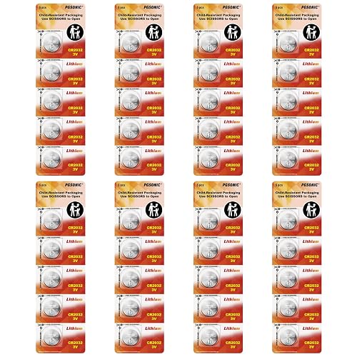 40 Pack CR2032 Batteries, 3V Lithium Coin Battery for Small Electronic Devices, 5 Year Shelf Life
