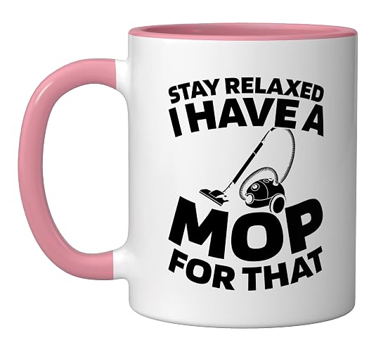 Cleaner Janitorial Housekeeping - Sanitation Cleaner Ceramic Mug, Pink/White
