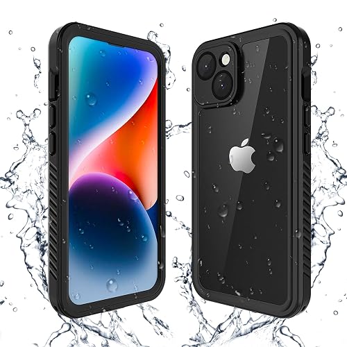 Lanenas for iPhone 14 Case, for iPhone 14 Waterproof Case with Built-in Screen Protector, Full Body Dustproof Shockproof Heavy Duty Tough Rugged Phone Protective Cover 6.1inch Black