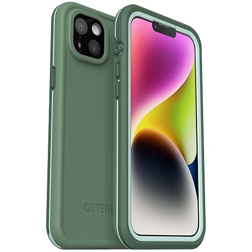 OtterBox iPhone 14 FRĒ Series Waterproof iPhone Case - Green | MagSafe, Waterproof iPhone Case up to 2 Meters, IP68, Phone Case for Swimming/Snorkeling, Designed by LifeProof