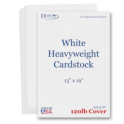 100 Sheets 13” x 19” White Cardstock Paper – 120lb Cover Heavyweight – Matte Finish – Large Format Sheets for Inkjet & Laser Printers – Ideal for Flyers, Posters & Covers