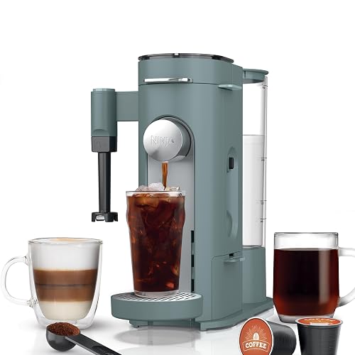 Ninja Single Serve Coffee Maker - Combo Machine, K-Cup Pods and Grounds | 4 Styles of Brewing, up to 24 Oz Cup Sizes, 56 Oz Removable Reservoir, Sage Green-PB051SG