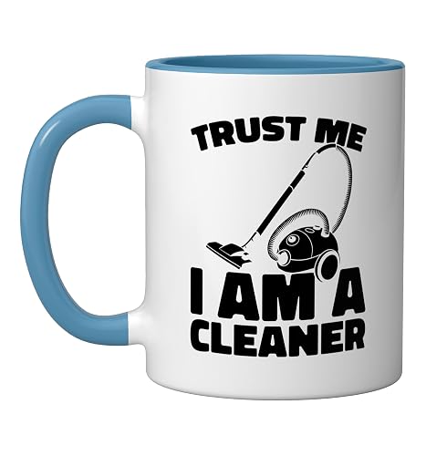 Cleaner Janitorial - Housekeeping Sanitation Cleaner Ceramic Mug, Blue/White