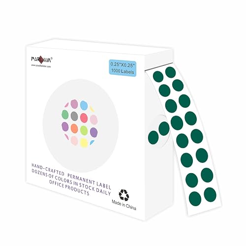 PARLAIM 0.25 Inch Color-Code Dot Stickers,1000 Stickers Circle Colorful Coding Label Sticker for Office Classroom (Froest Green)