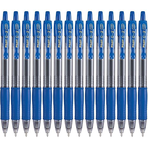 PILOT G2 Premium Gel Pens, Bold Point 1.0mm, Blue Ink, 14-Pack | Write more, gel pens 1.0 for notes and journaling, quick drying, refillable and retractable rolling ball, pens blue ink