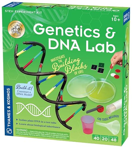 Thames & Kosmos Genetics & DNA Lab 10x2.5x11 inch | Explore the Building Blocks of Life: Cells, Chromosomes & More | Tomato DNA | STEM Science Learning & Education | Ages 10+