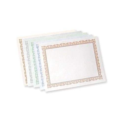 Gartner Studios Variety Pack Award Certificate Paper, 100 Count, 8.5" x 11" | Contains 20 sheets each in red, blue, green, gold, and silver, Printer-ready 65lb text weight letter sized certificate paper