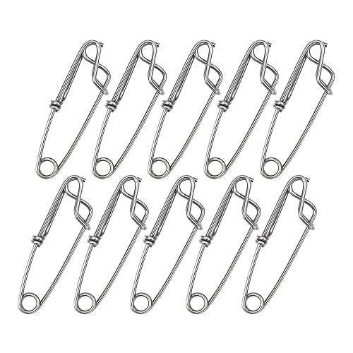 10pcs Longline Fishing Snap Clips, Stainless Steel Longline Clip Tuna Clip Longline Branch Hangers Snap Fishing Accessory