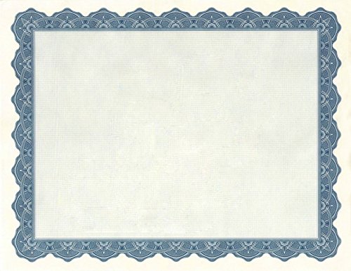 Geographics Optima Blue Blank Award Certificate Paper with Gold Foil Seals, 8.5 x 11", Seal 1.75" (Pack of 25)